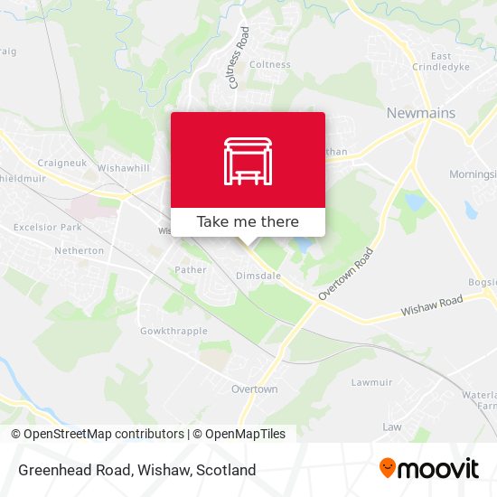 Greenhead Road, Wishaw map