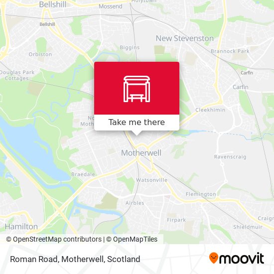 Roman Road, Motherwell map