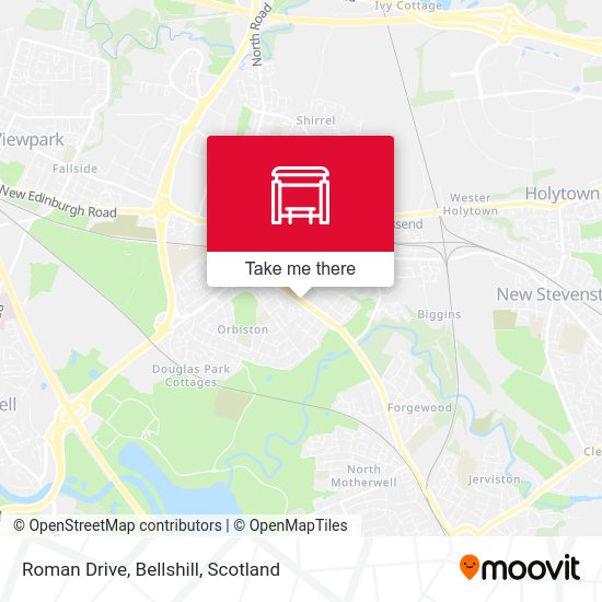 How to get to Roman Drive, Bellshill in Scotland by Bus or Train?
