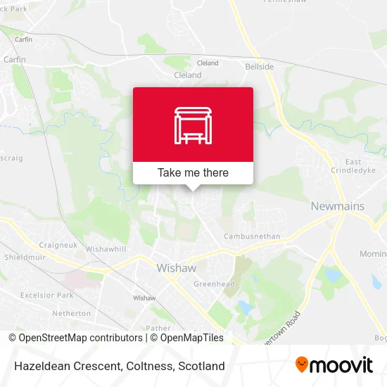 Hazeldean Crescent, Coltness map