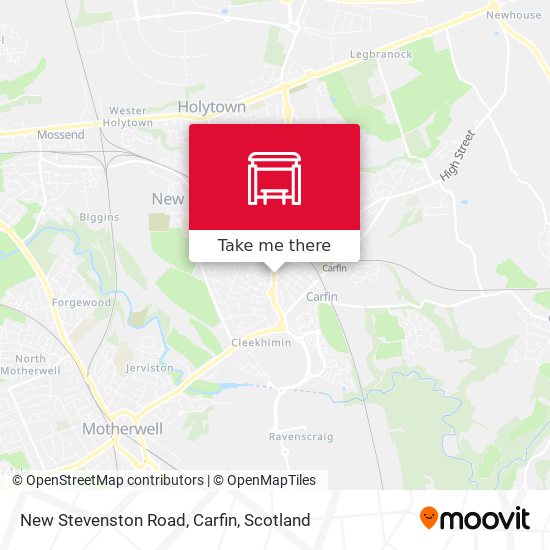 New Stevenston Road, Carfin map
