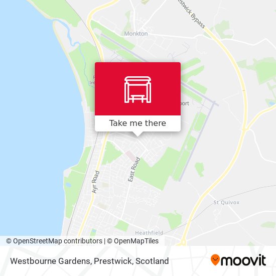 Westbourne Gardens, Prestwick map