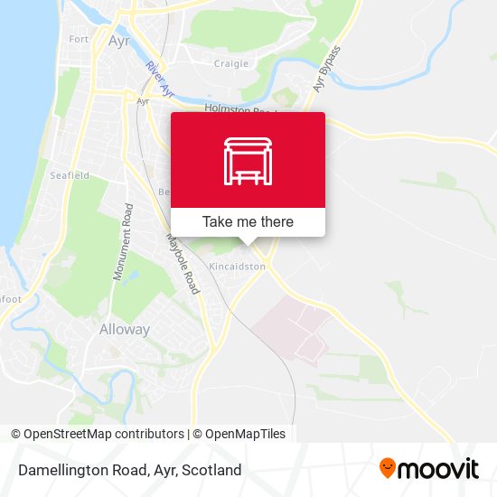 Damellington Road, Ayr map