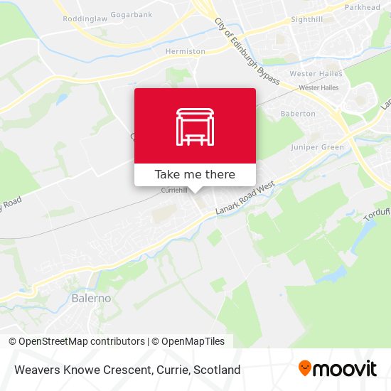 Weavers Knowe Crescent, Currie map