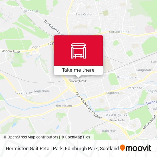 Hermiston Gait Retail Park, Edinburgh Park map