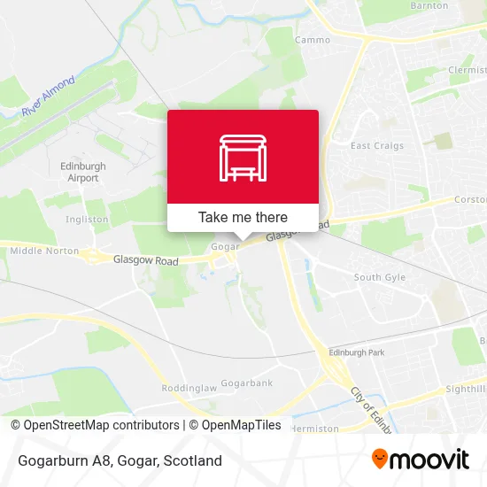 Gogarburn A8, Gogar map