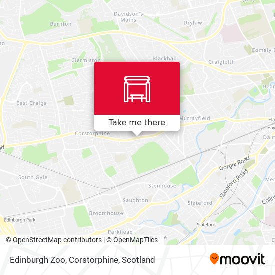Edinburgh Zoo, Corstorphine map