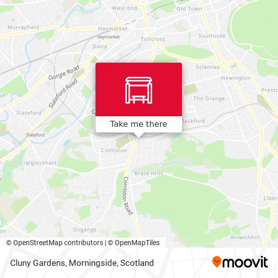 Cluny Gardens, Morningside map