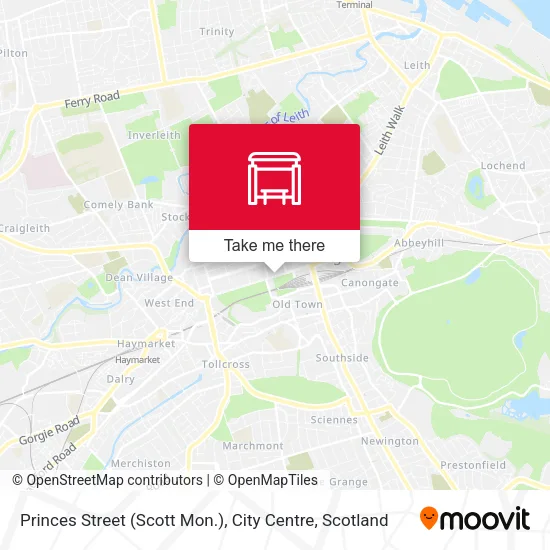Princes Street (Scott Mon.), City Centre map