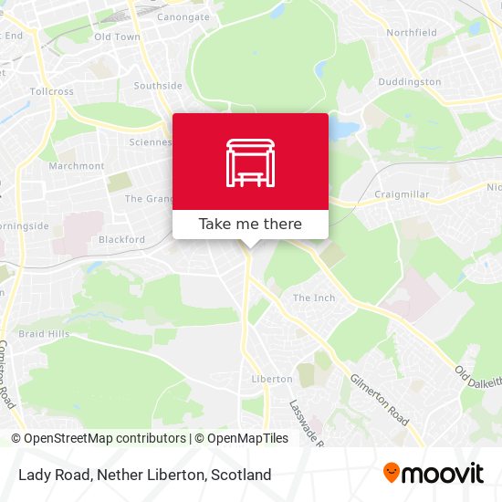Lady Road, Nether Liberton map