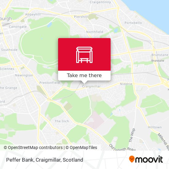 Peffer Bank, Craigmillar map