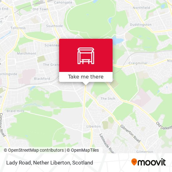 Lady Road, Nether Liberton map