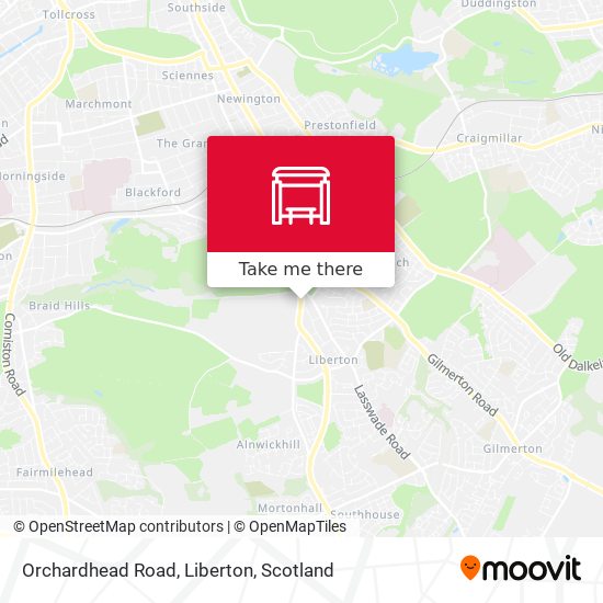 Orchardhead Road, Liberton map