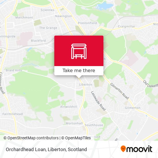 Orchardhead Loan, Liberton map