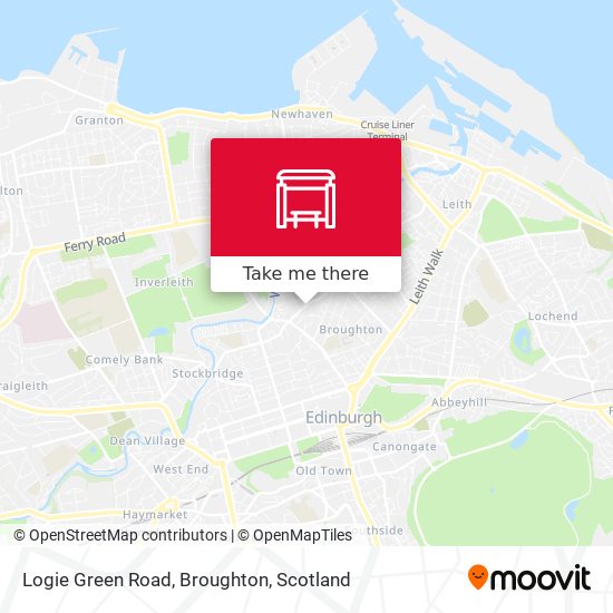 Logie Green Road, Broughton map