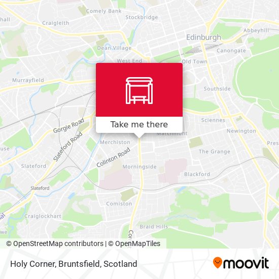 Holy Corner, Bruntsfield map