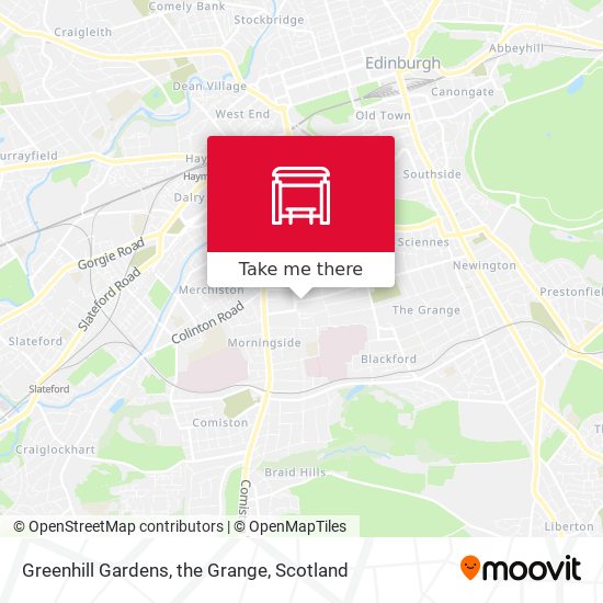 Greenhill Gardens, the Grange map