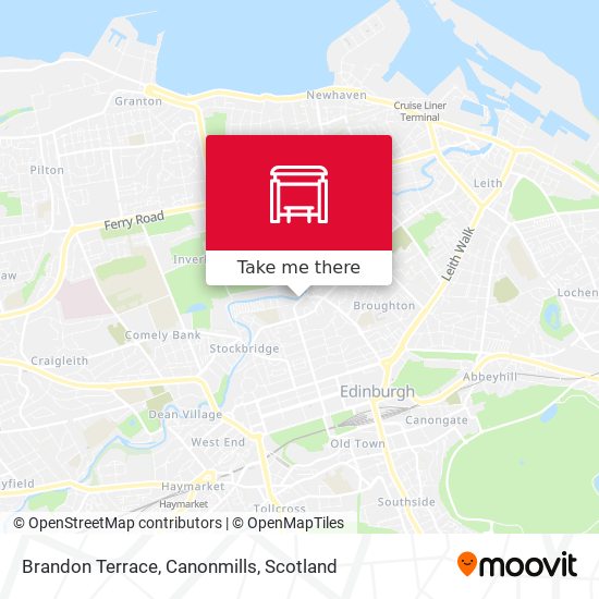 Brandon Terrace, Canonmills map