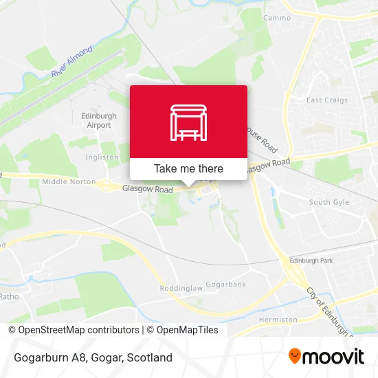 Gogarburn A8, Gogar map