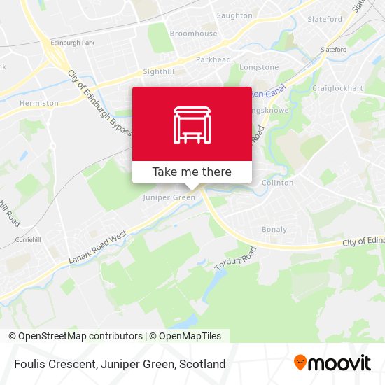 Foulis Crescent, Juniper Green map
