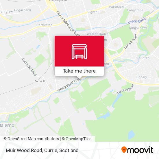Muir Wood Road, Currie map