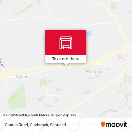Coates Road, Gladsmuir map