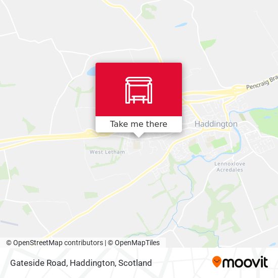 Gateside Road, Haddington map