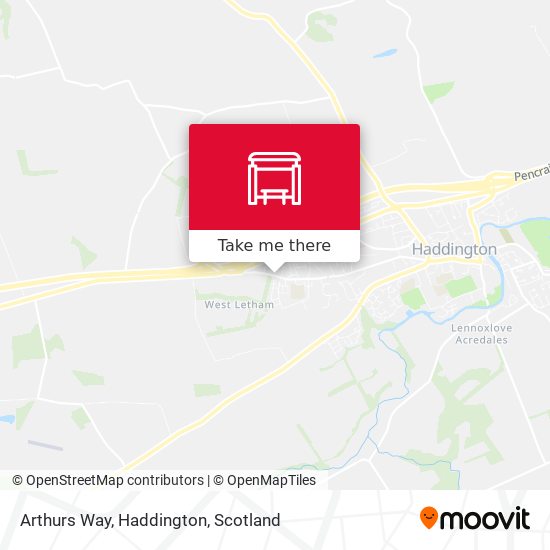 Arthurs Way, Haddington map