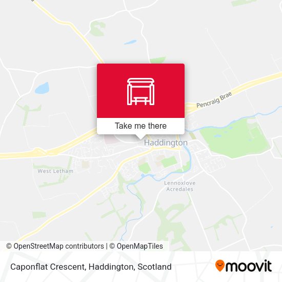 Caponflat Crescent, Haddington map