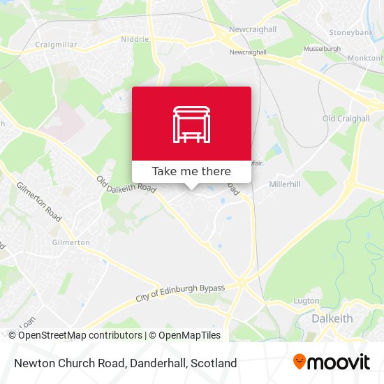Newton Church Road, Danderhall map