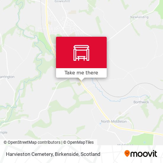 Harvieston Cemetery, Birkenside map