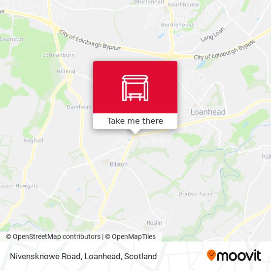 Nivensknowe Road, Loanhead map