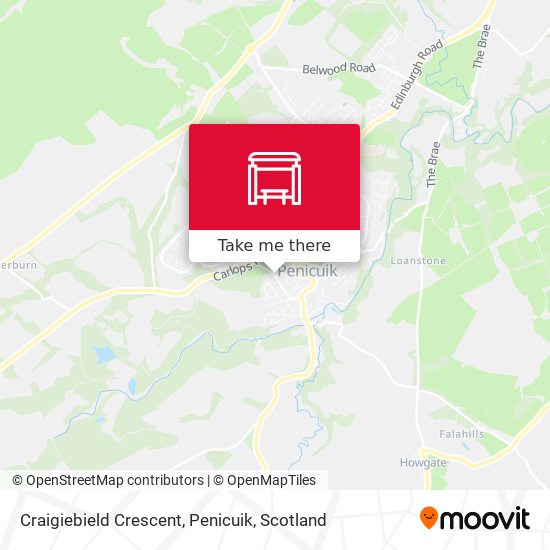 Craigiebield Crescent, Penicuik map
