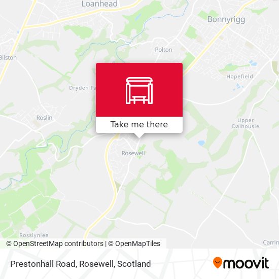 Prestonhall Road, Rosewell map