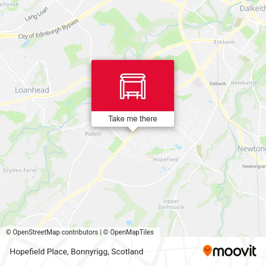 Hopefield Place, Bonnyrigg map
