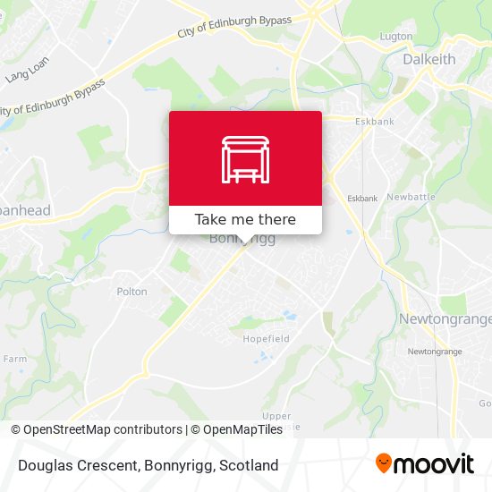 Douglas Crescent, Bonnyrigg map