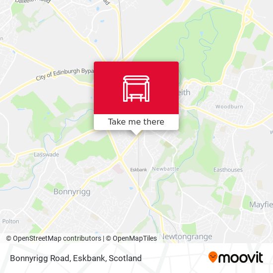 Bonnyrigg Road, Eskbank map