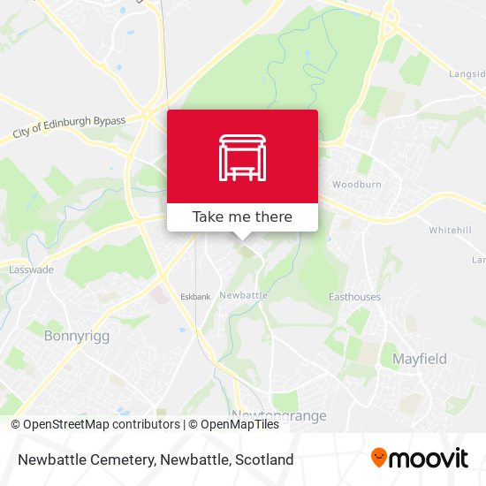 Newbattle Cemetery, Newbattle map