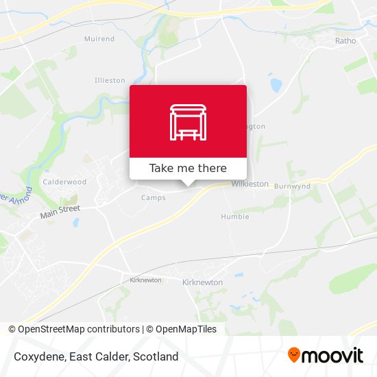 Coxydene, East Calder map