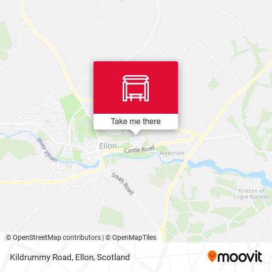 Kildrummy Road, Ellon map