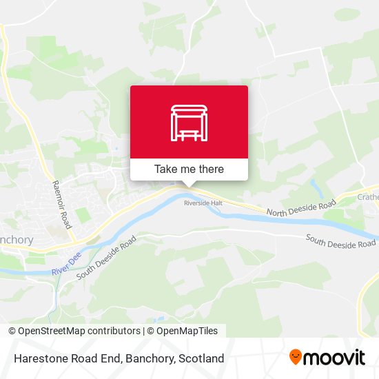 Harestone Road End, Banchory map