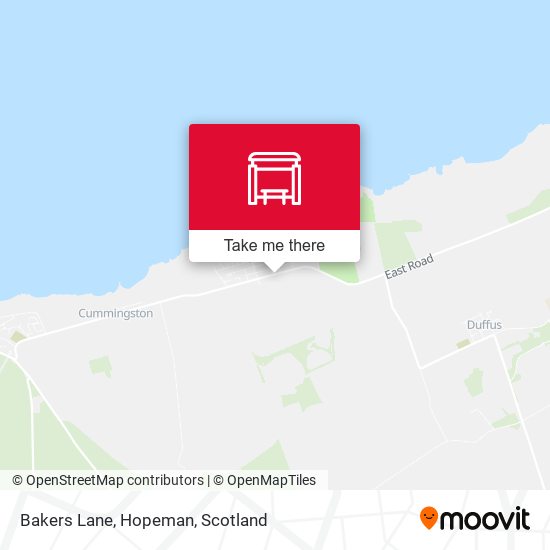 Bakers Lane, Hopeman map