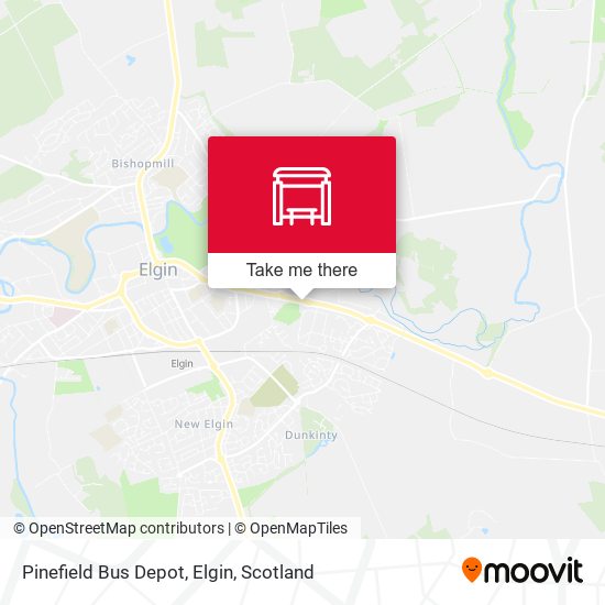 Pinefield Bus Depot, Elgin map