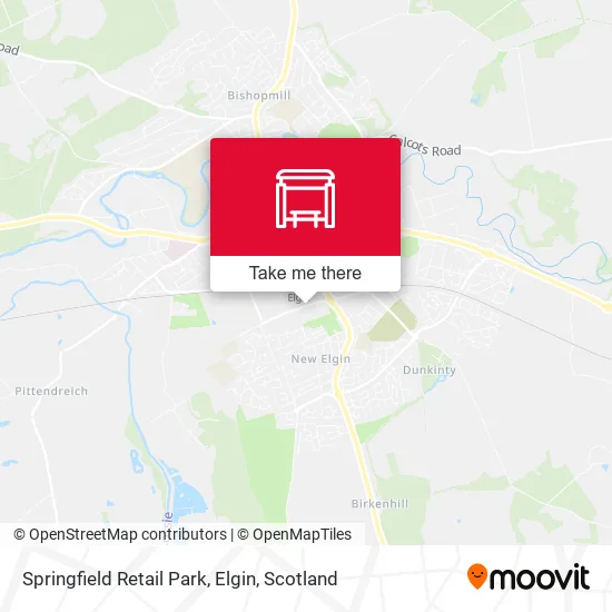 Springfield Retail Park, Elgin map