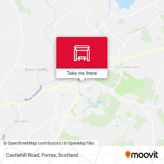 Castlehill Road, Forres map