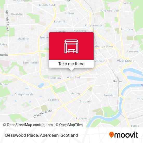 Desswood Place, Aberdeen map