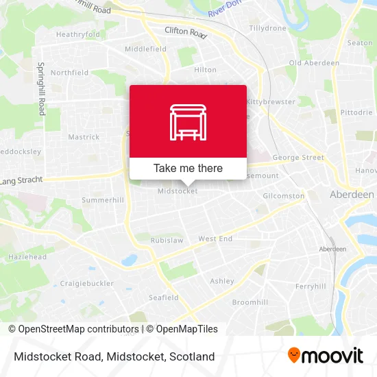 Midstocket Road, Midstocket map
