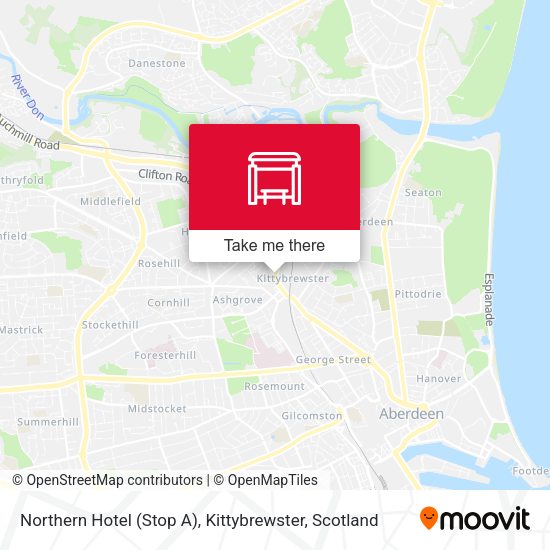 Northern Hotel (Stop A), Kittybrewster map