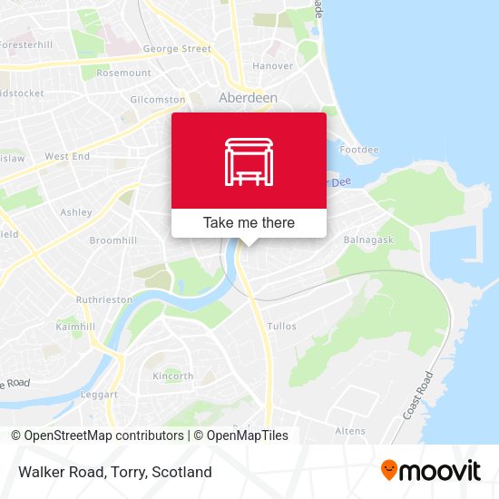 Walker Road, Torry map