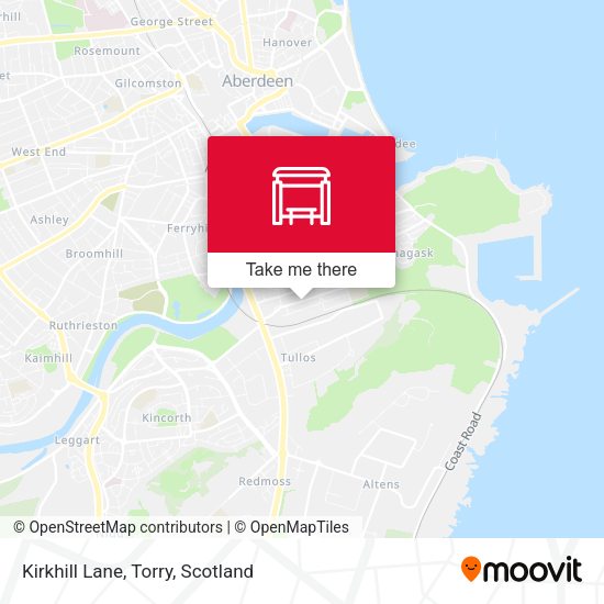 Kirkhill Lane, Torry map